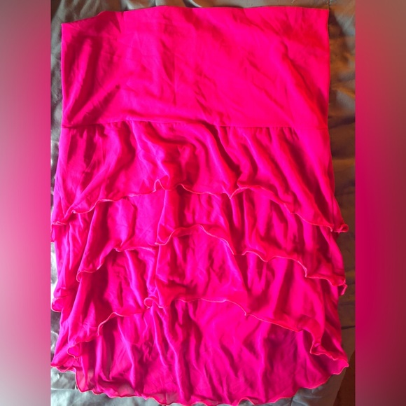 🌺Vibrant Hot Pink Layered Swim Coverup S/M 🌺 - Picture 10 of 11